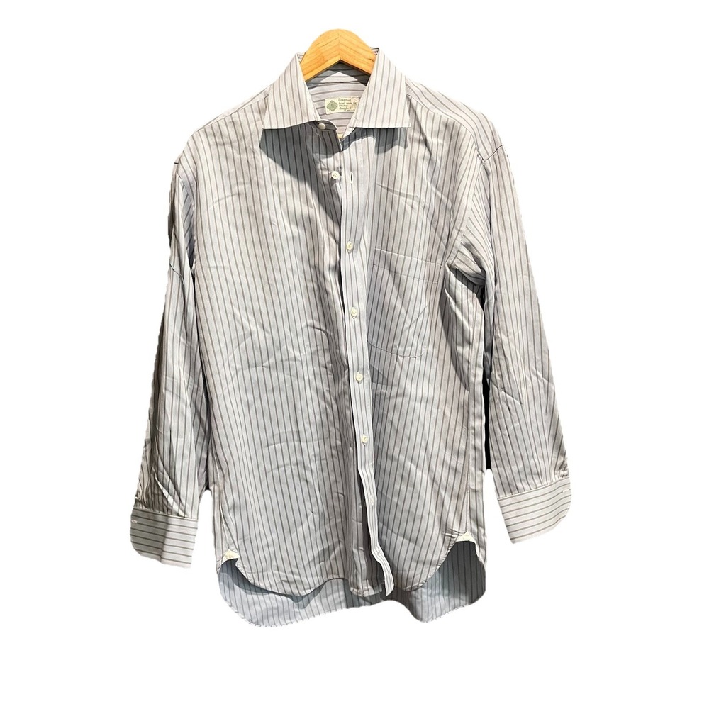 Luigi Borrelli Light Blue Striped Men's Button‎ Down Shirt Size 15.5 / 39